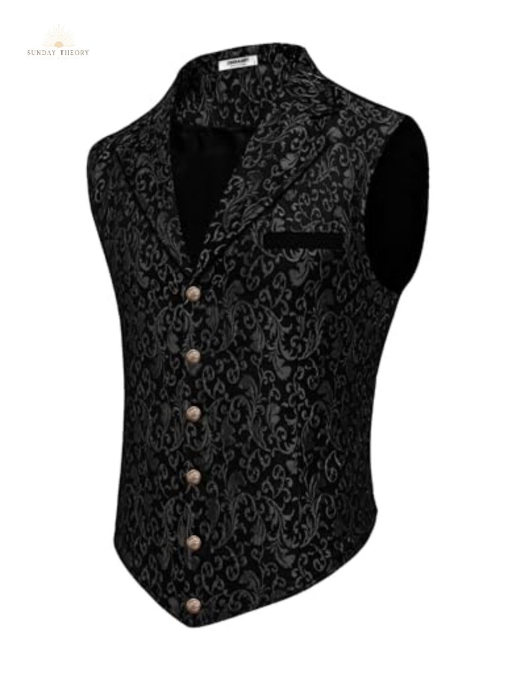 COOFANDY Men's Paisley Jacquard Suit Vest Slim Fit Formal Waistcoat